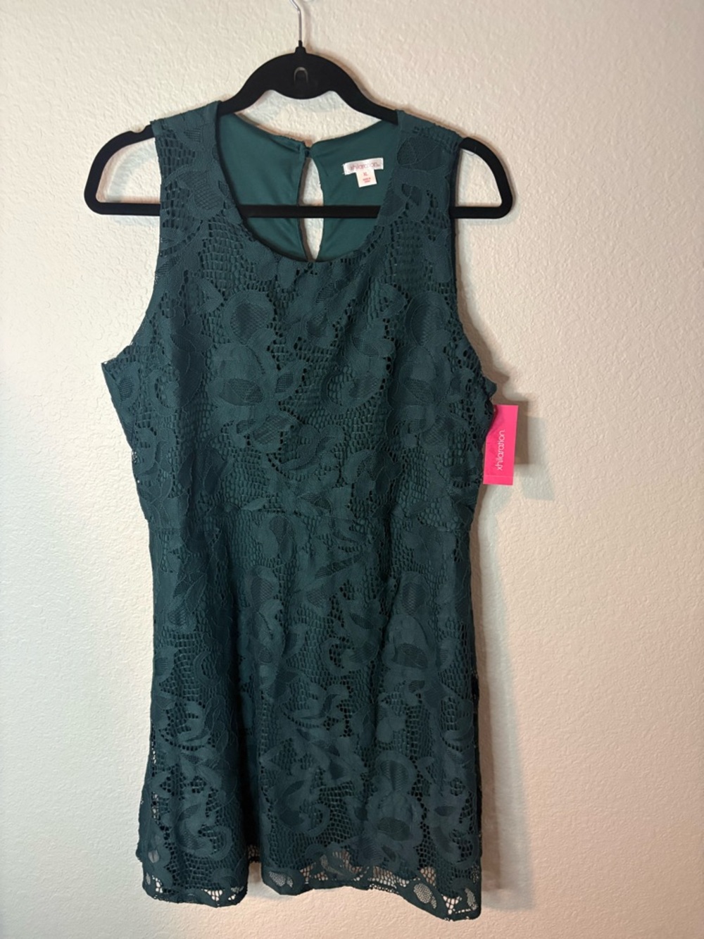Xhilaration Teal Lace Sleeveless Mini Dress